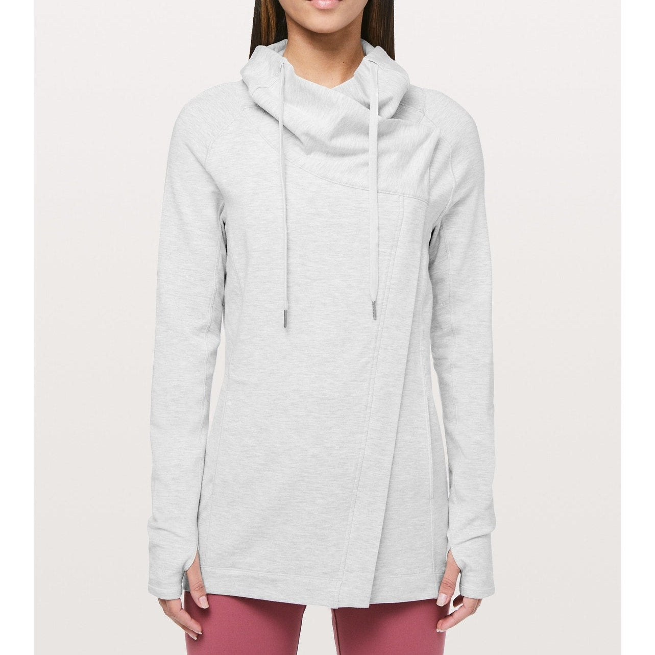 Lululemon Coast Easy Long Sleeve Full Zip Wrap Cardigan Jacket Heathered Gray 8