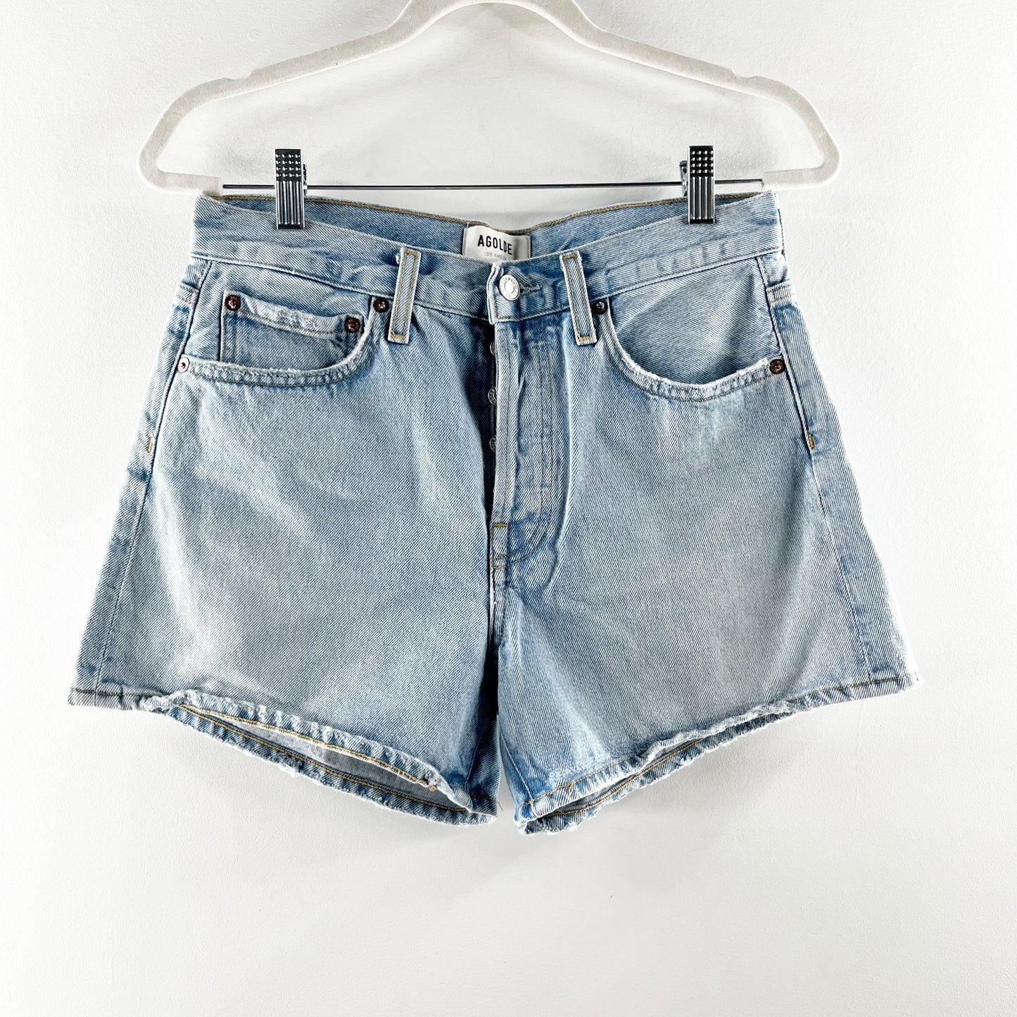 AGOLDE Parker High Rise Long Shorts Twister Blue 26 / 2
