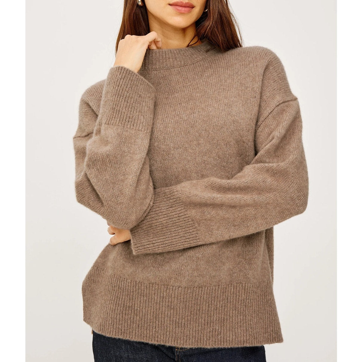 Rails Miranda Cashmere Silk Blend Long Sleeve Pullover Sweater Oatmeal XS