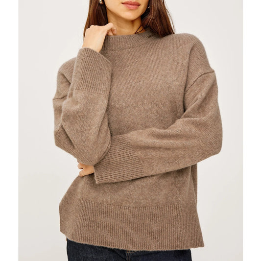 Rails Miranda Cashmere Silk Blend Long Sleeve Pullover Sweater Oatmeal XS