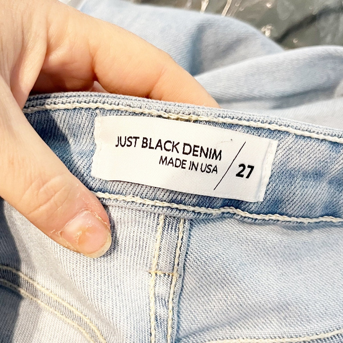 Just Black Denim The Arrow Light Wash High Waisted Straight Jeans Blue 27
