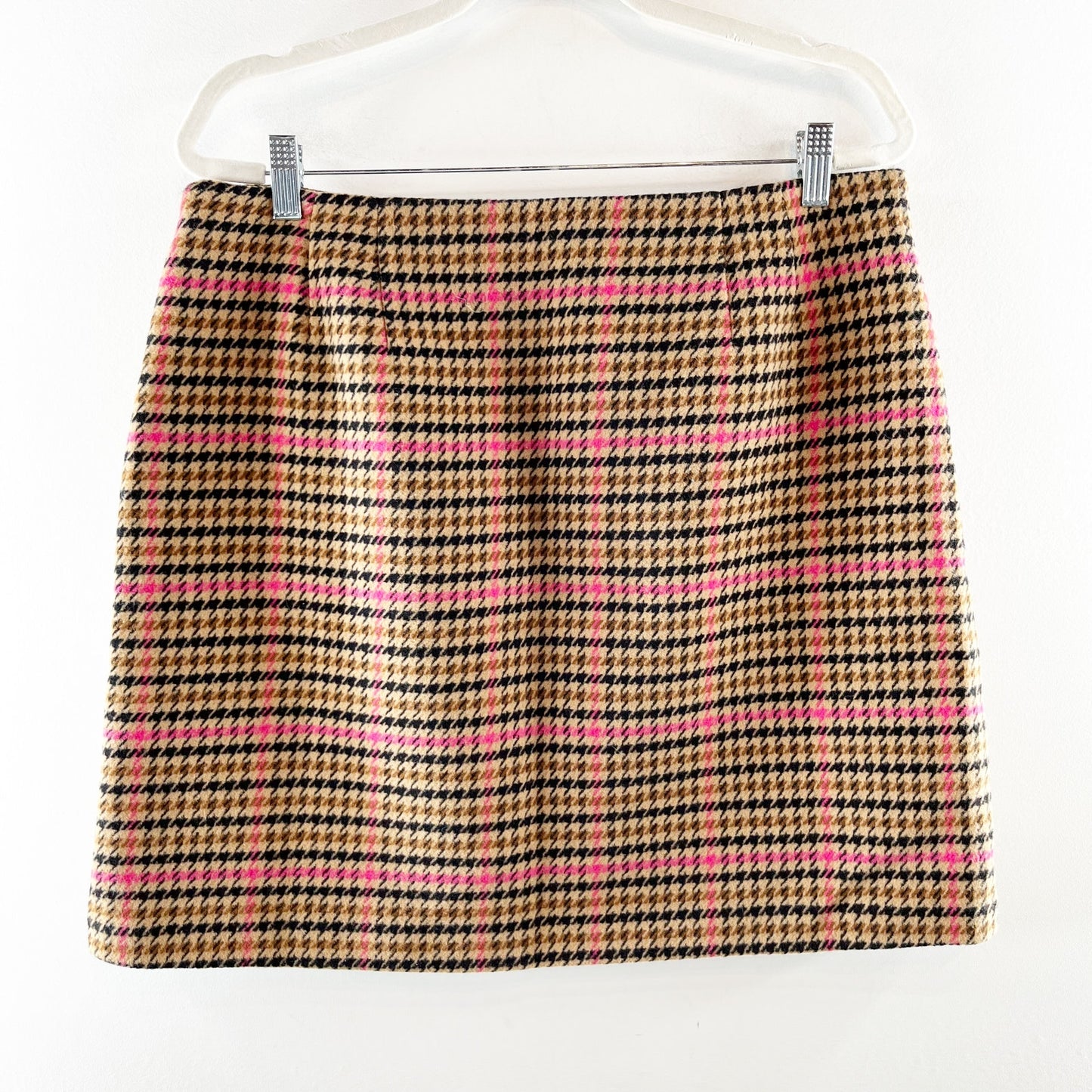 LOFT Plaid Lined Mini Skirt Brown Pink 12