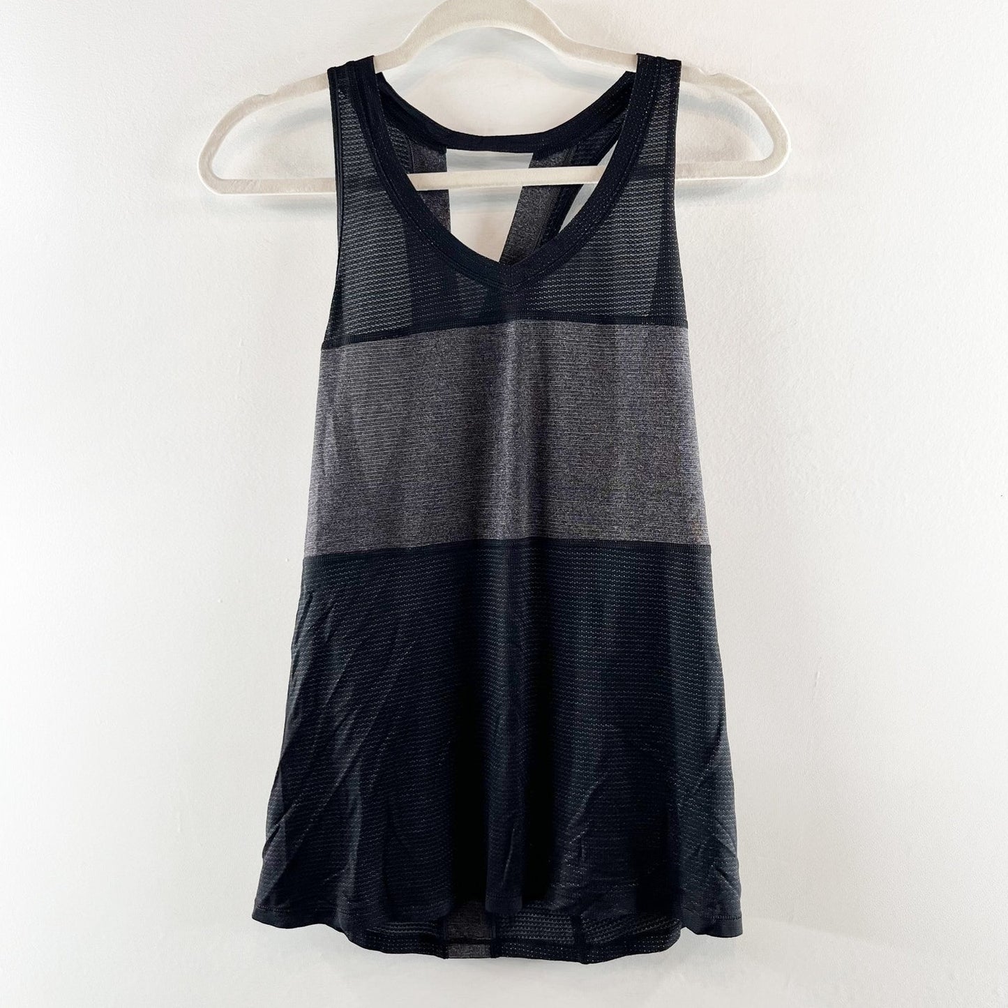 Lululemon Pedal To The Medal Singlet Tank Top Black Heathered Black Small