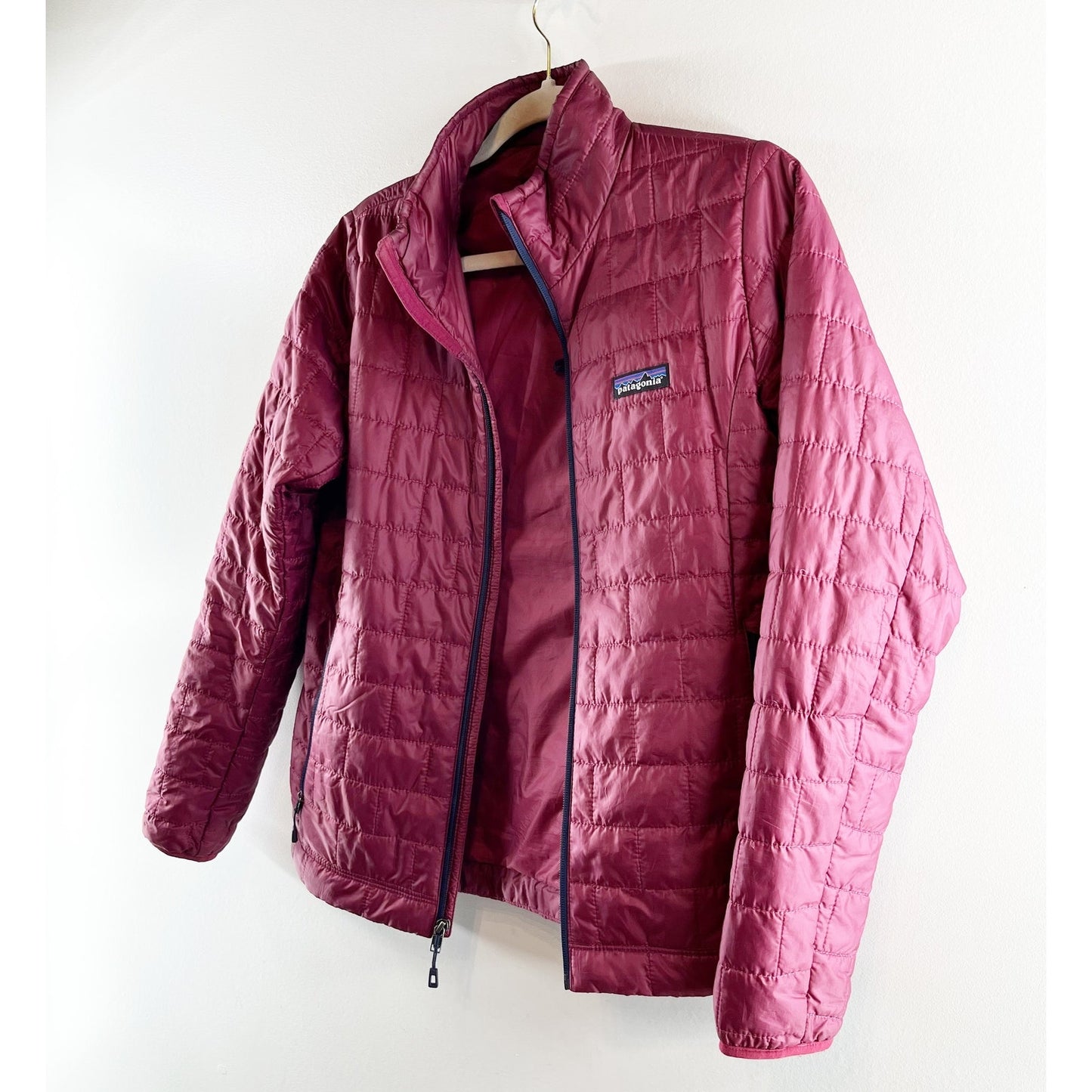 Patagonia Full Zip Nano Puff Puffer Jacket Coat Maroon Red Small