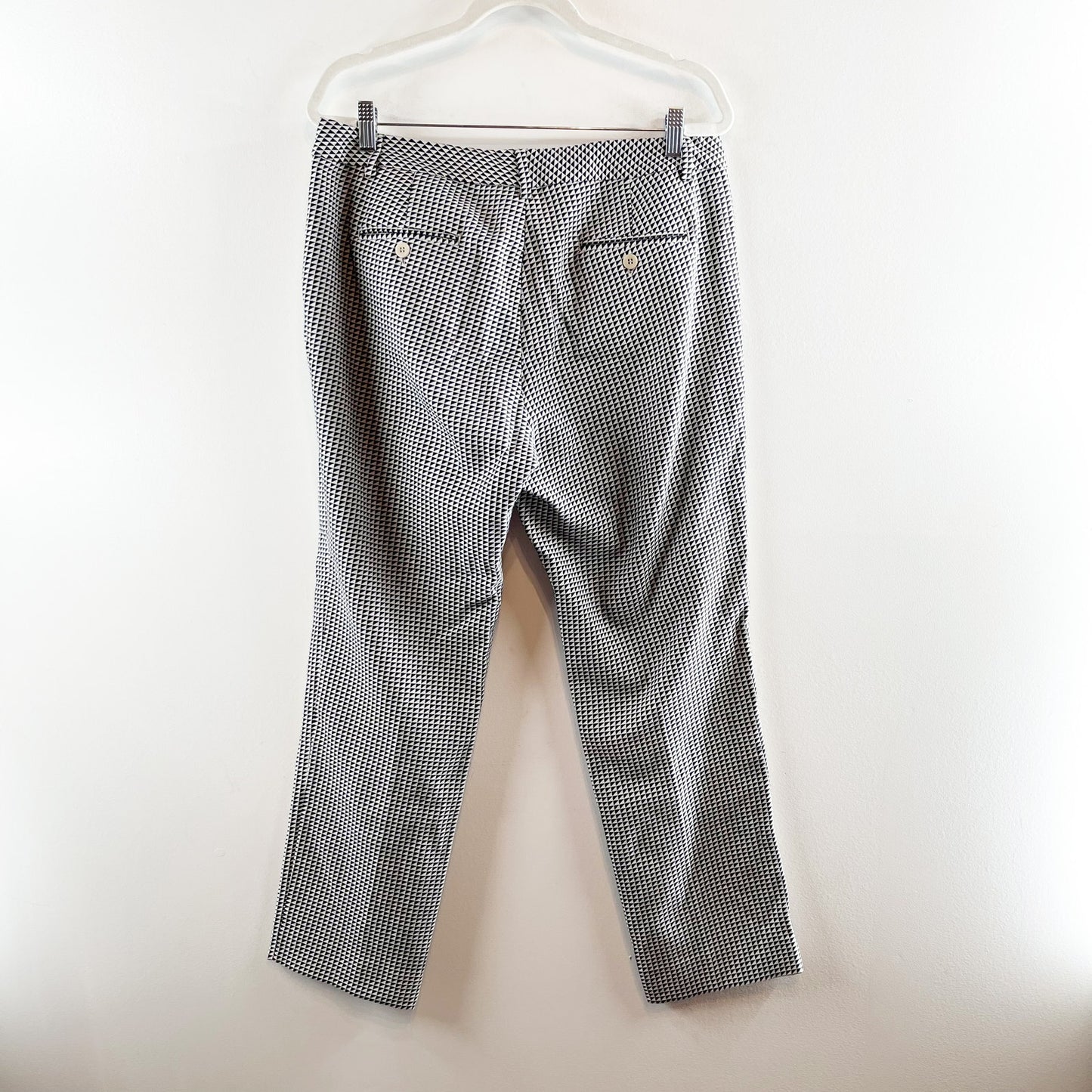 Weekend Max Mara High Rise Houndstooth Trouser Pants Gray 14