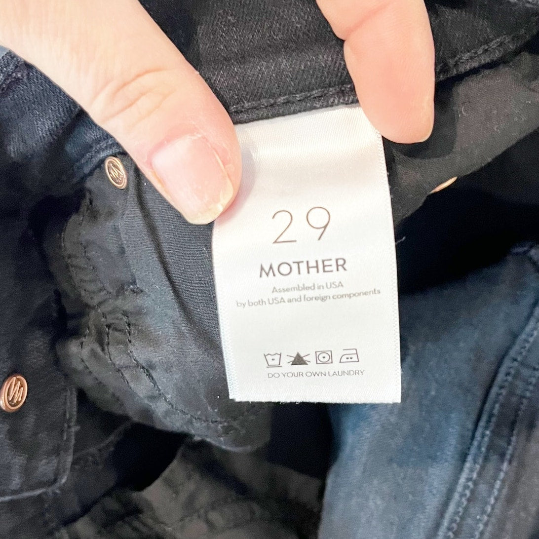 Mother The Mid Rise Dazzler Crop Ankle Jeans Not Guilty Wash Black 29 / 8