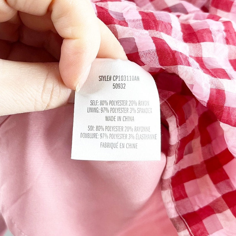 Eva Franco Plaid Full Textured Pleated A-Line Midi Skirt Pink Combo 4