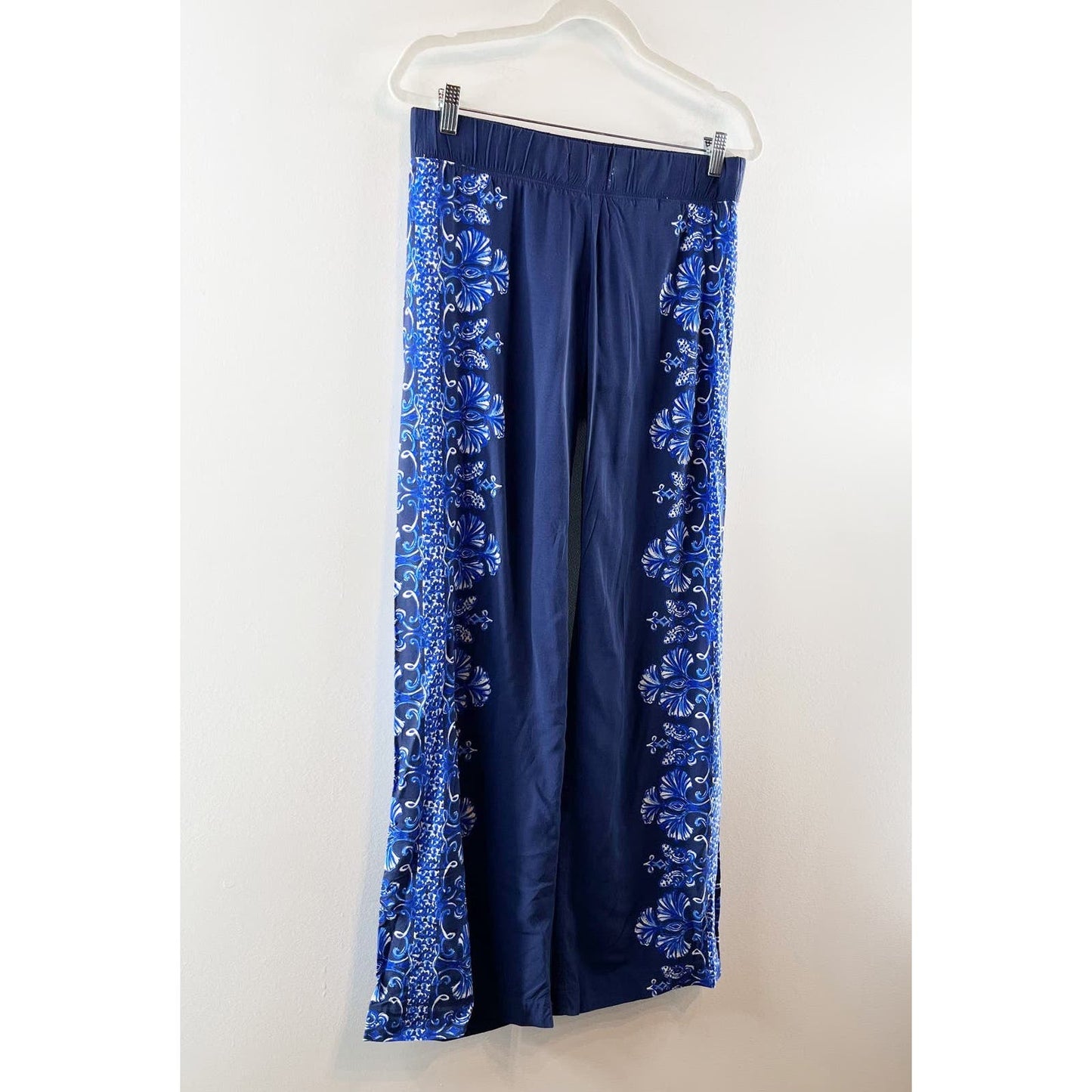Lilly Pulitzer Bal Harbour Palazzo Wide Leg Floral Pants Blue Small