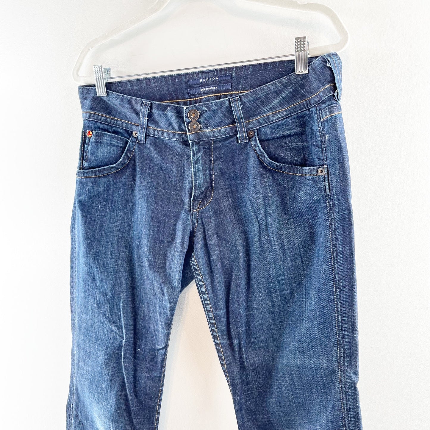 Hudson Double Button Front Denim Mid Rise Bootcut Jeans Blue 30 / 10