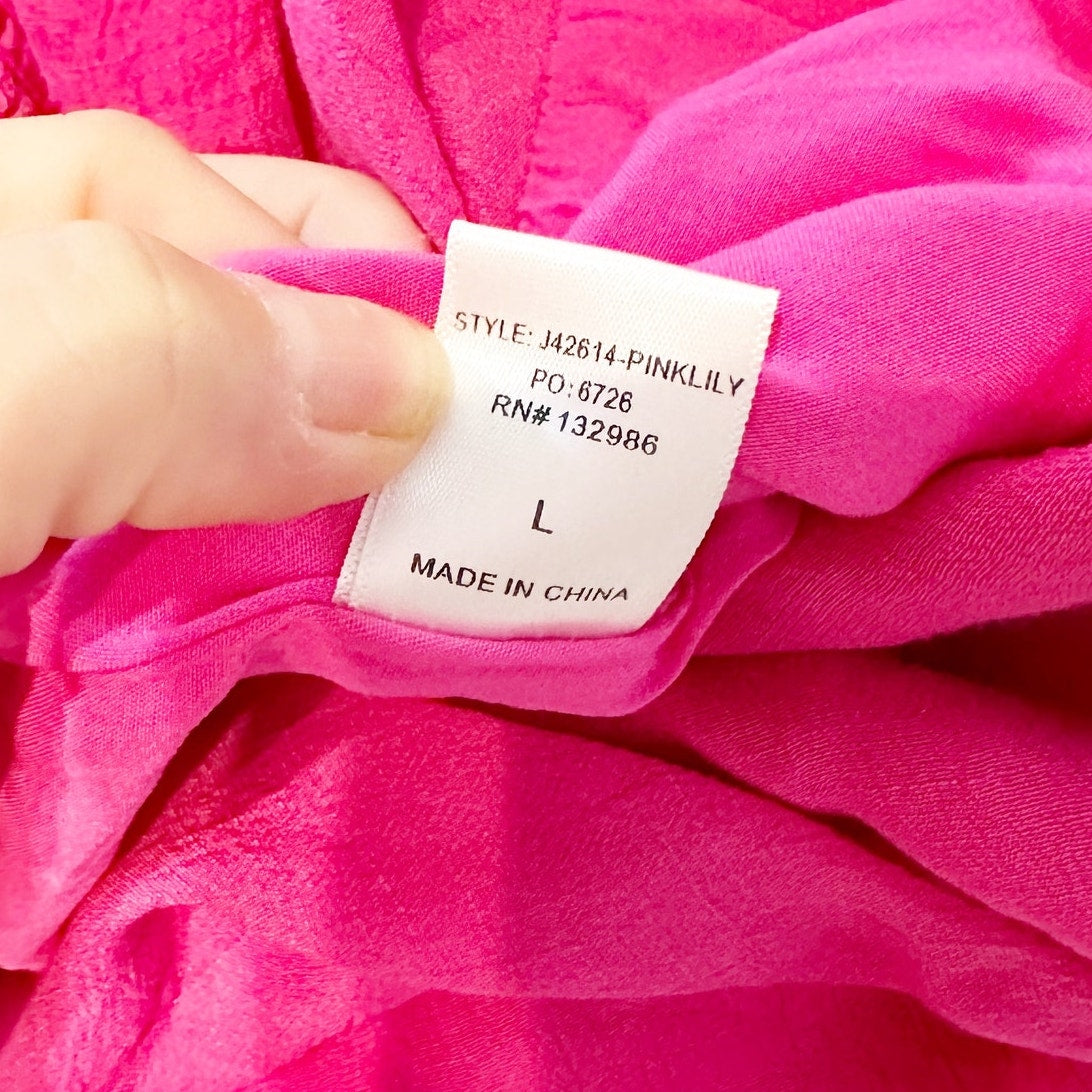 Pink Lily Cruise Through Town Halter Keyhole Mini Dress Hot Pink Large