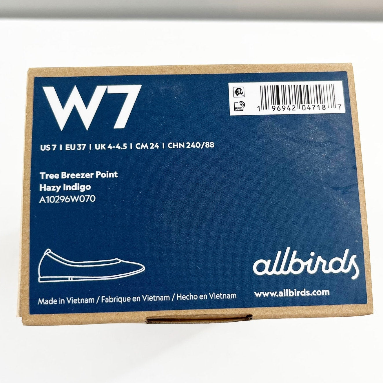 Allbirds Tree Breezer Point Ballet Knit Flats Hazy Indigo Blue 7