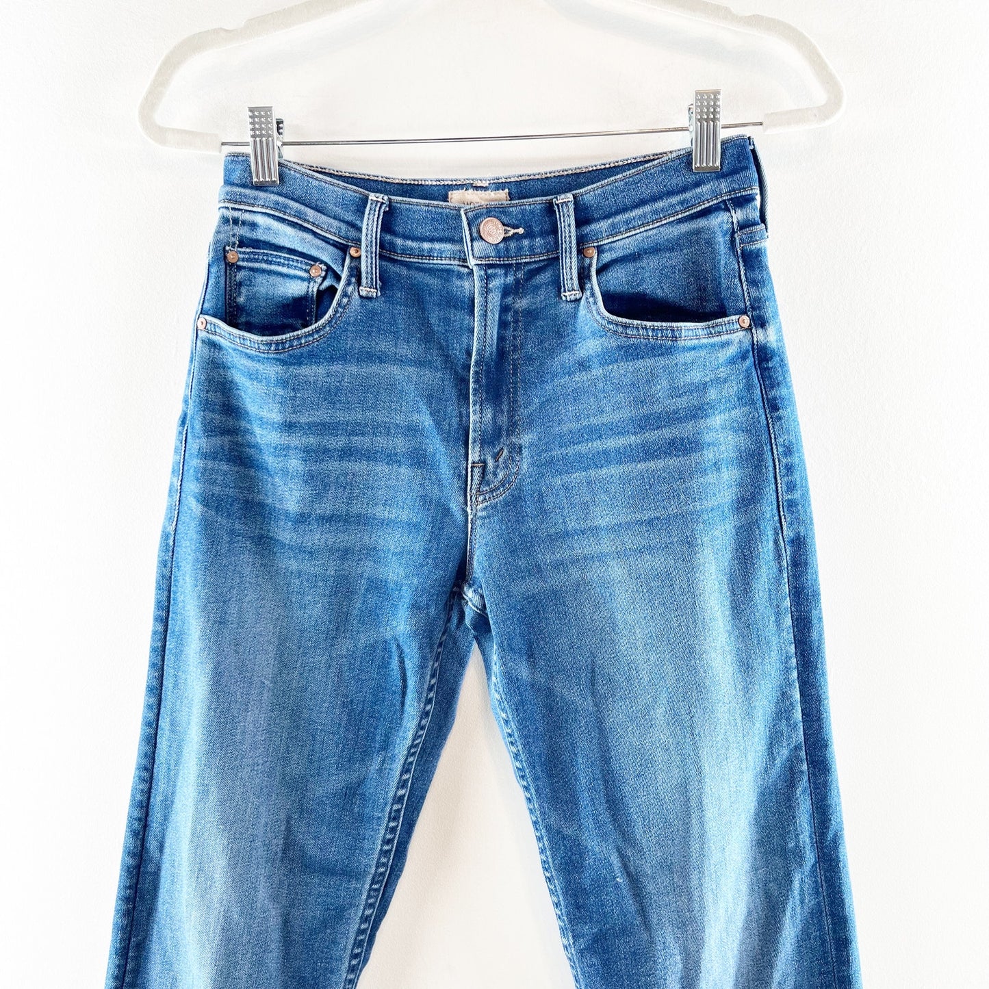 Mother The Smarty Pants Flood Mid Rise Straight Leg Jeans Connect The Dots 26