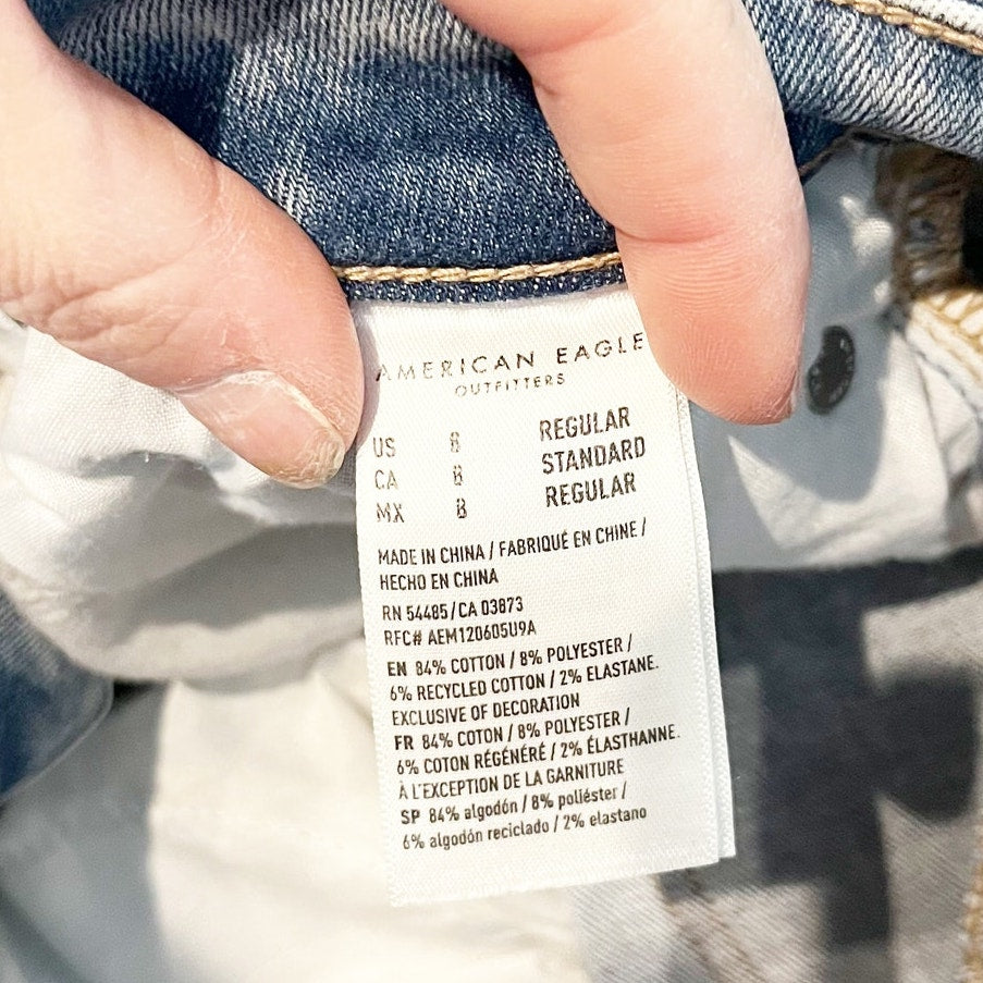 American Eagle High Rise Festival Flare Stretch Jeans Blue 8