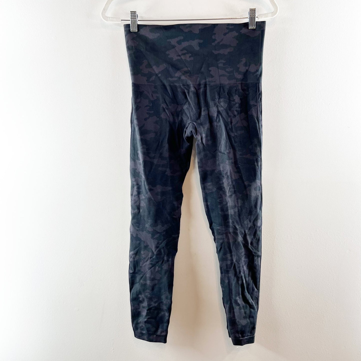 Spanx High Rise Compression Seamless Full Length Camo Leggings Blue Gray XL