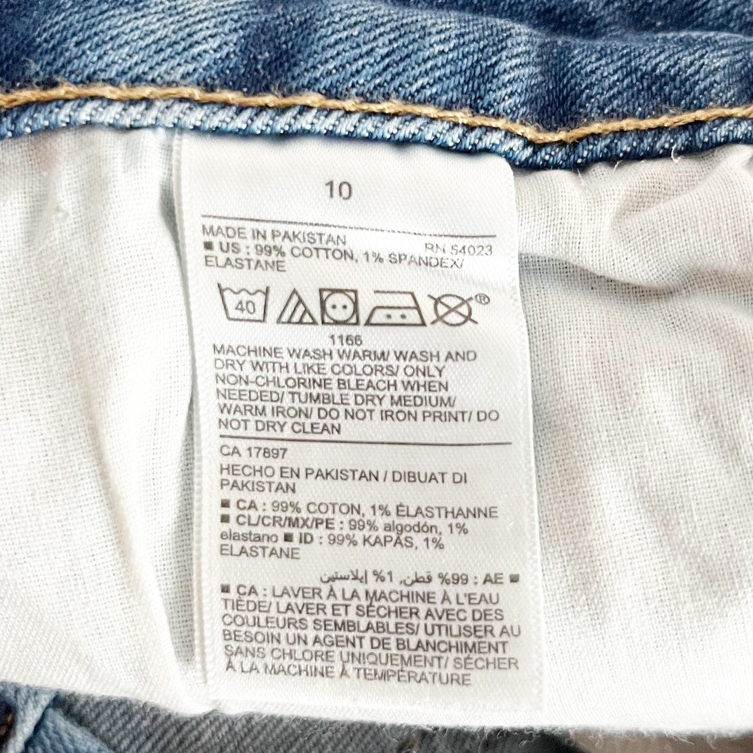 Old Navy High-Rise Distressed O.G. Straight Ripped Cut-Off Jean Shorts Dahlia 10
