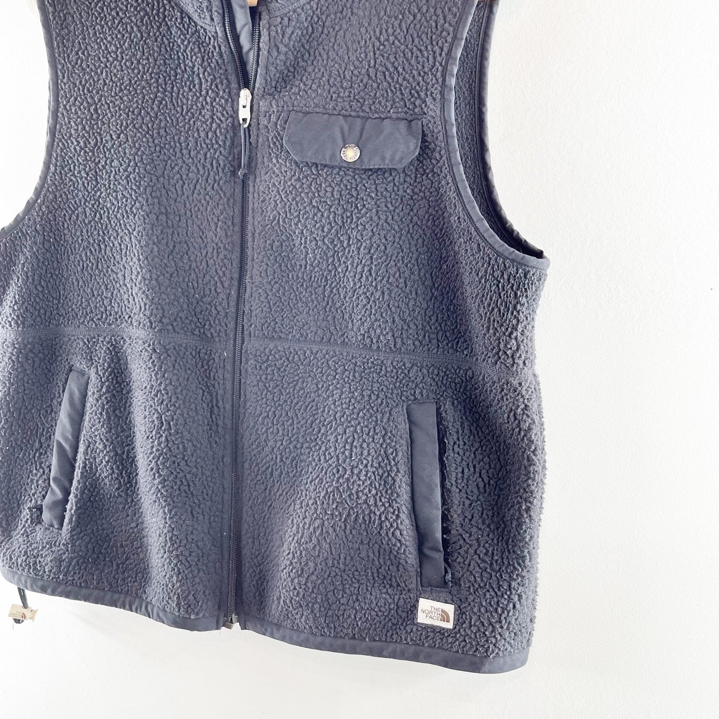 The North Face Full Zip Fleece Sherpa Vest Black Large