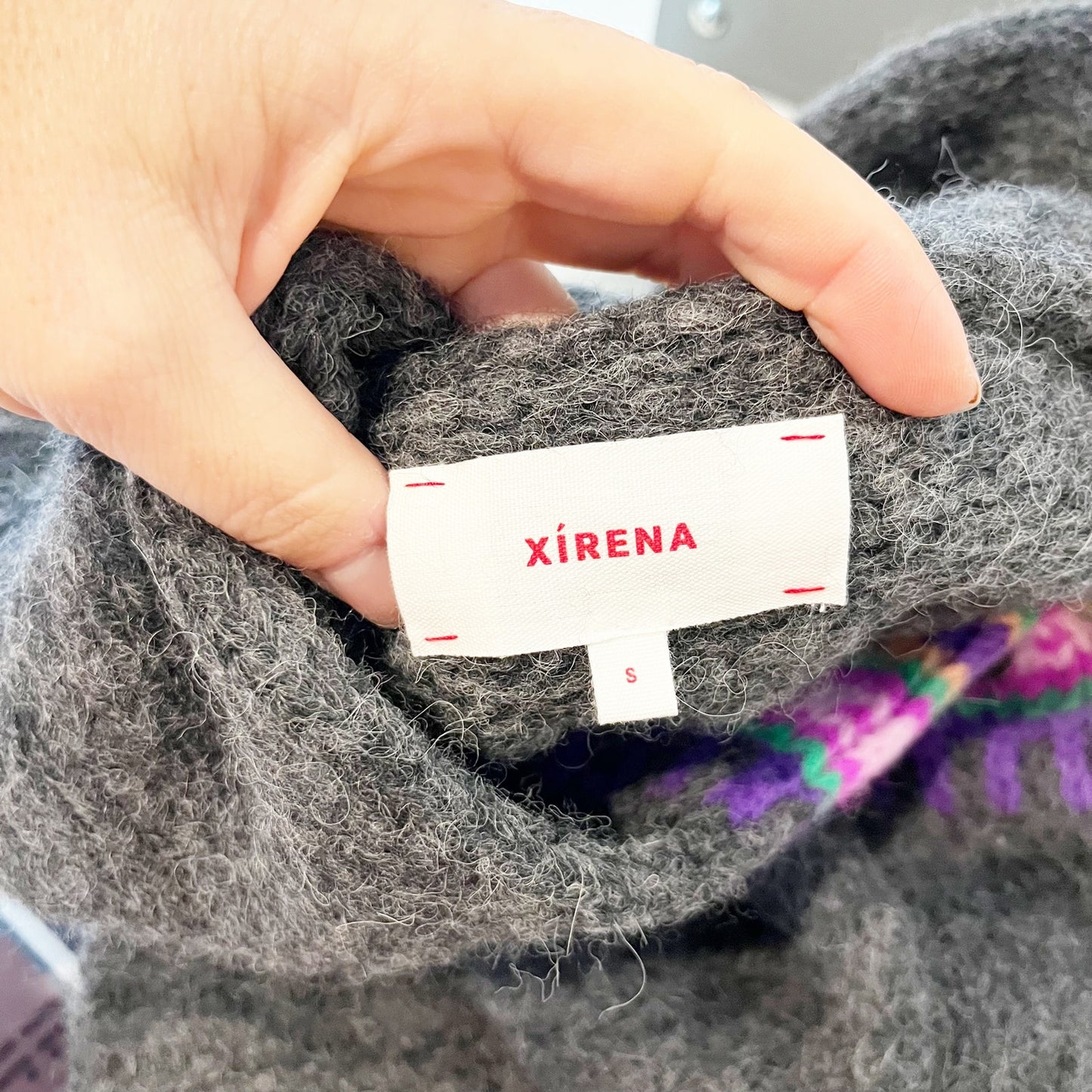 Xirena Waylon long Sleeve Cardigan Sweater Heather Charcoal Gray Small