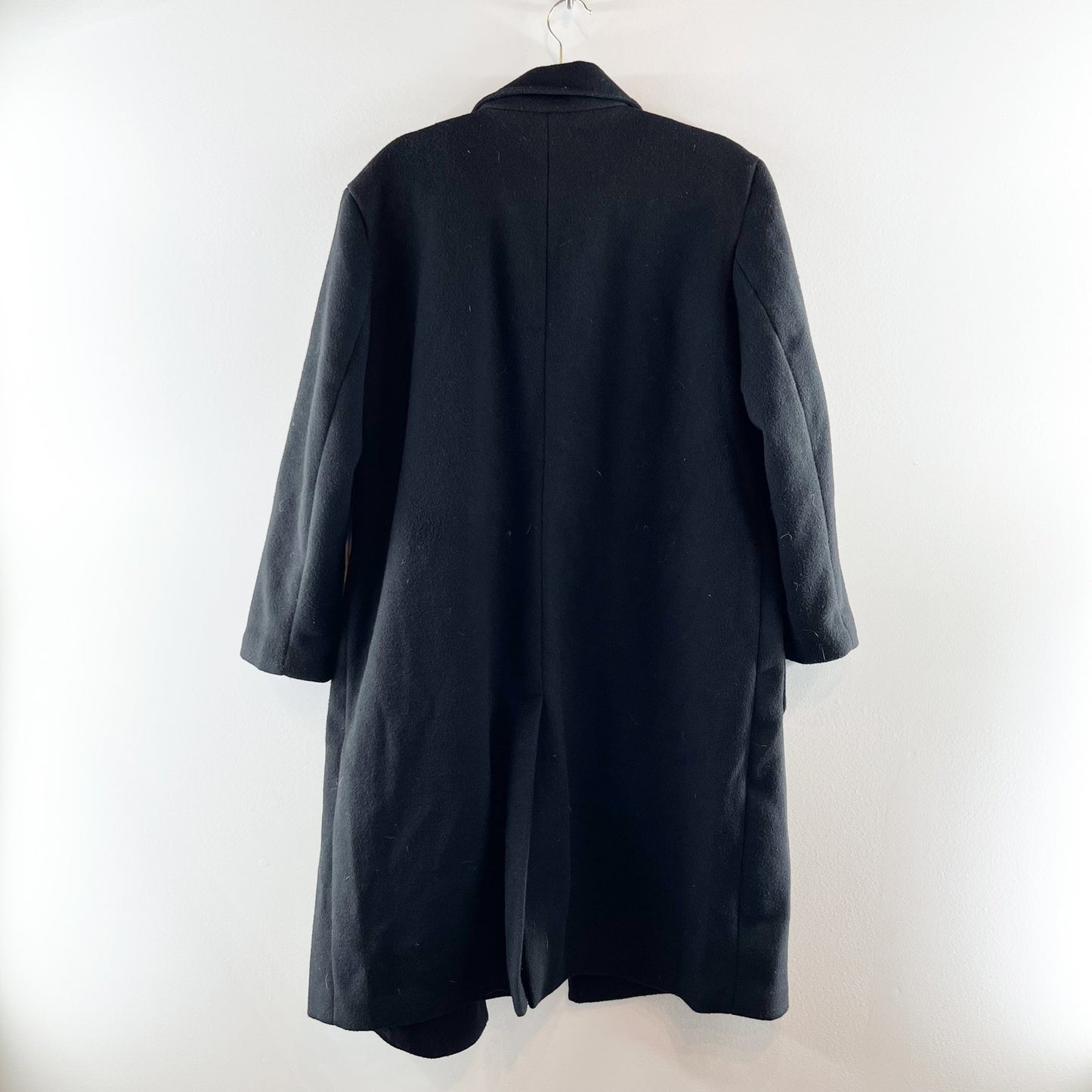 LOFT Modern Long Sleeve Doubleface Peacoat Trench Jacket Black Large Petite
