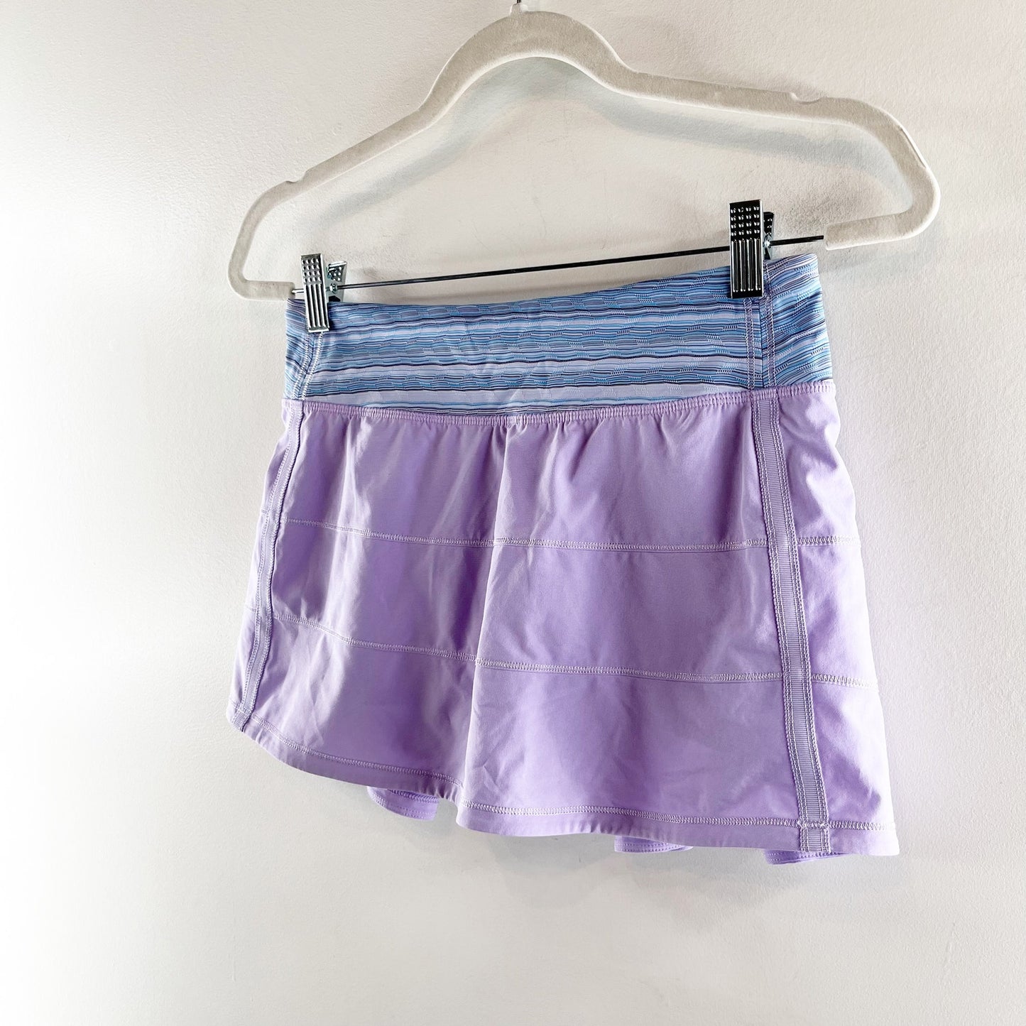 Lululemon Pace Rival Skirt II Tennis Skort Lilac Wave Twist Caspian Blue 4