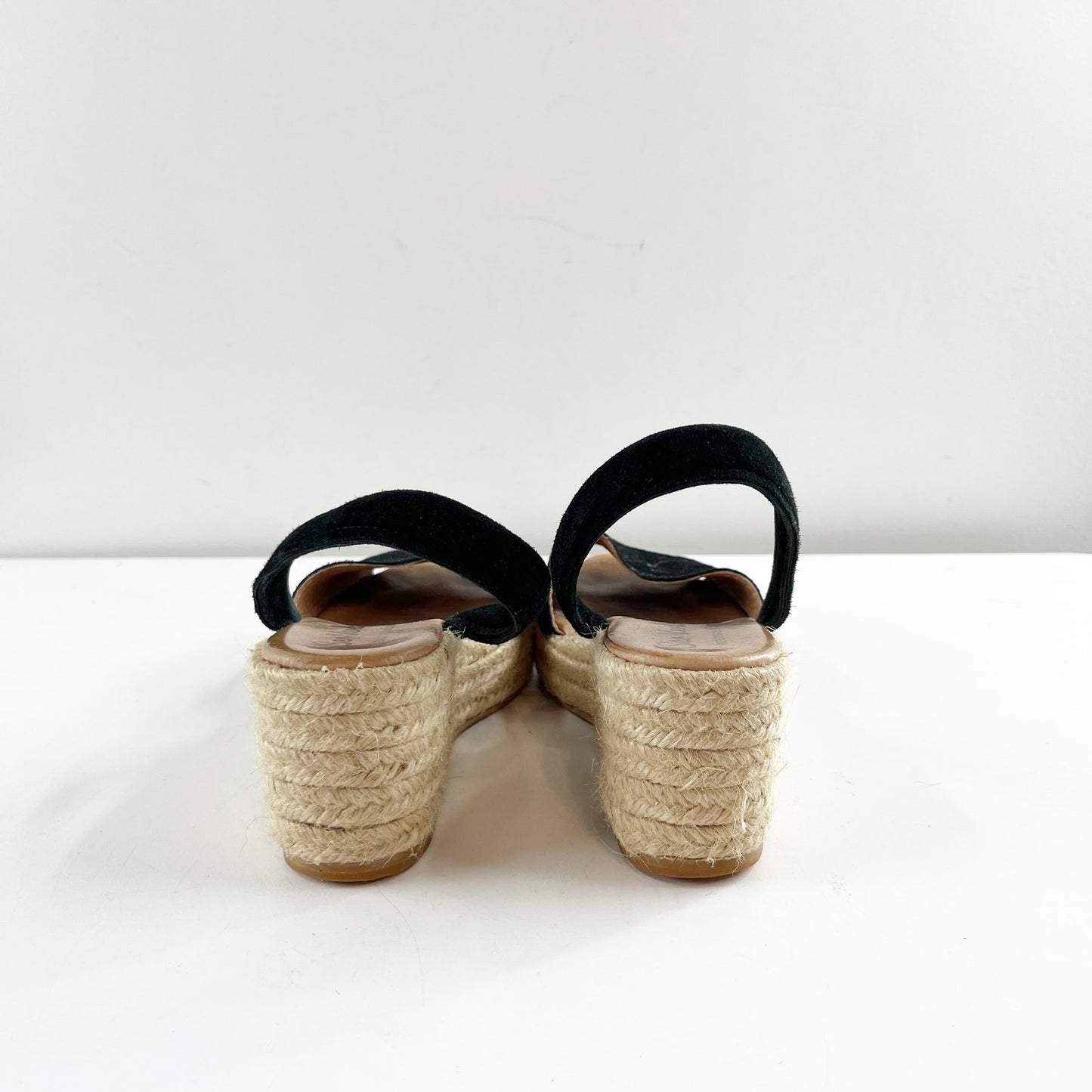 Ser Verde Peep Toe Slingback Espadrille Sandals Black 37 / US 6.5
