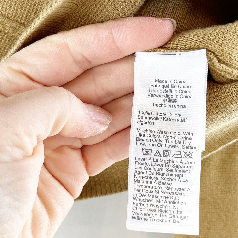 J. Crew Long Sleeve Patch-Pocket Button-Front Knit Sweater Lady Jacket Tan Large