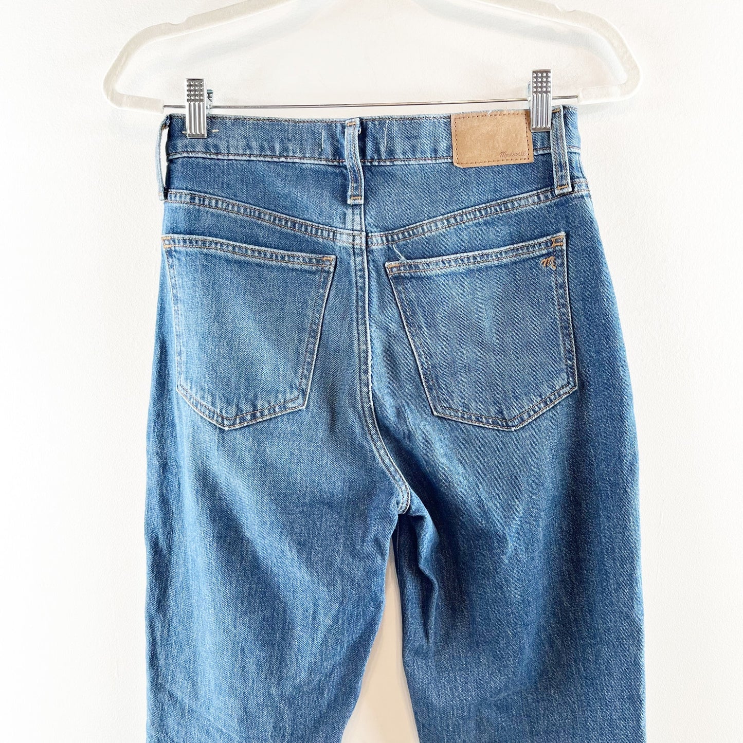 Madewell High Rise Raw Hem Perfect Vintage Jeans Blue 25