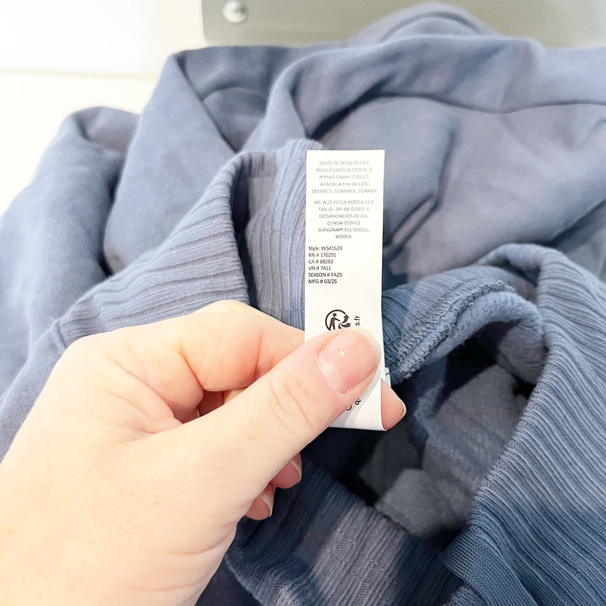 Alo Yoga Serenity Pull On High Waisted Wide Leg Sweatpants Bluestone Blue XS