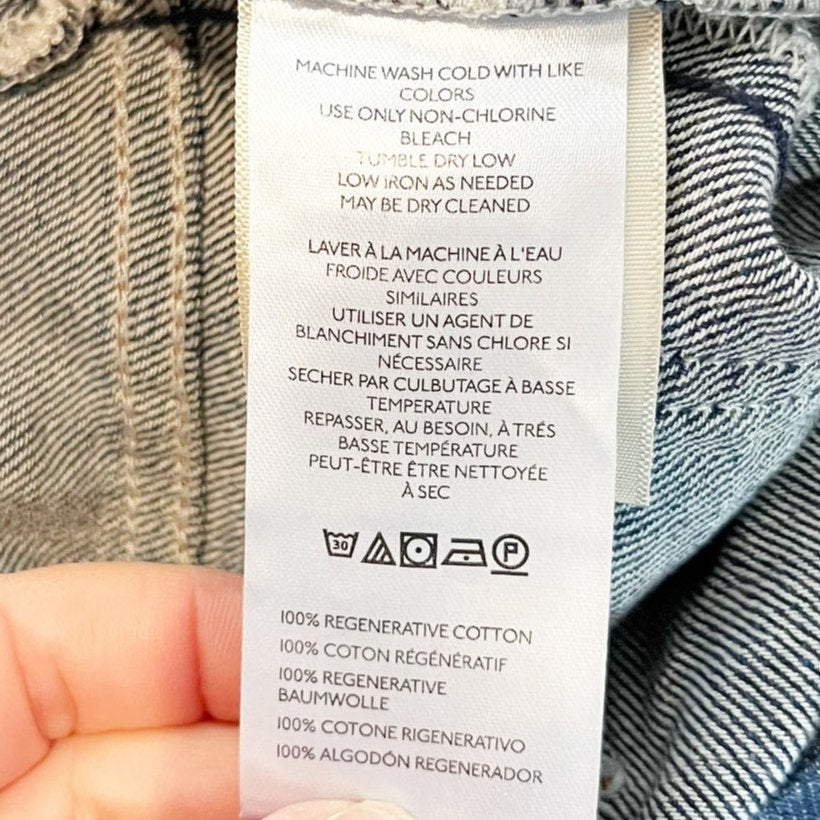 Pilcro Anthropologie Adi Mid Rise Wide Leg Flare Jeans Dark Wash Blue 29 Tall