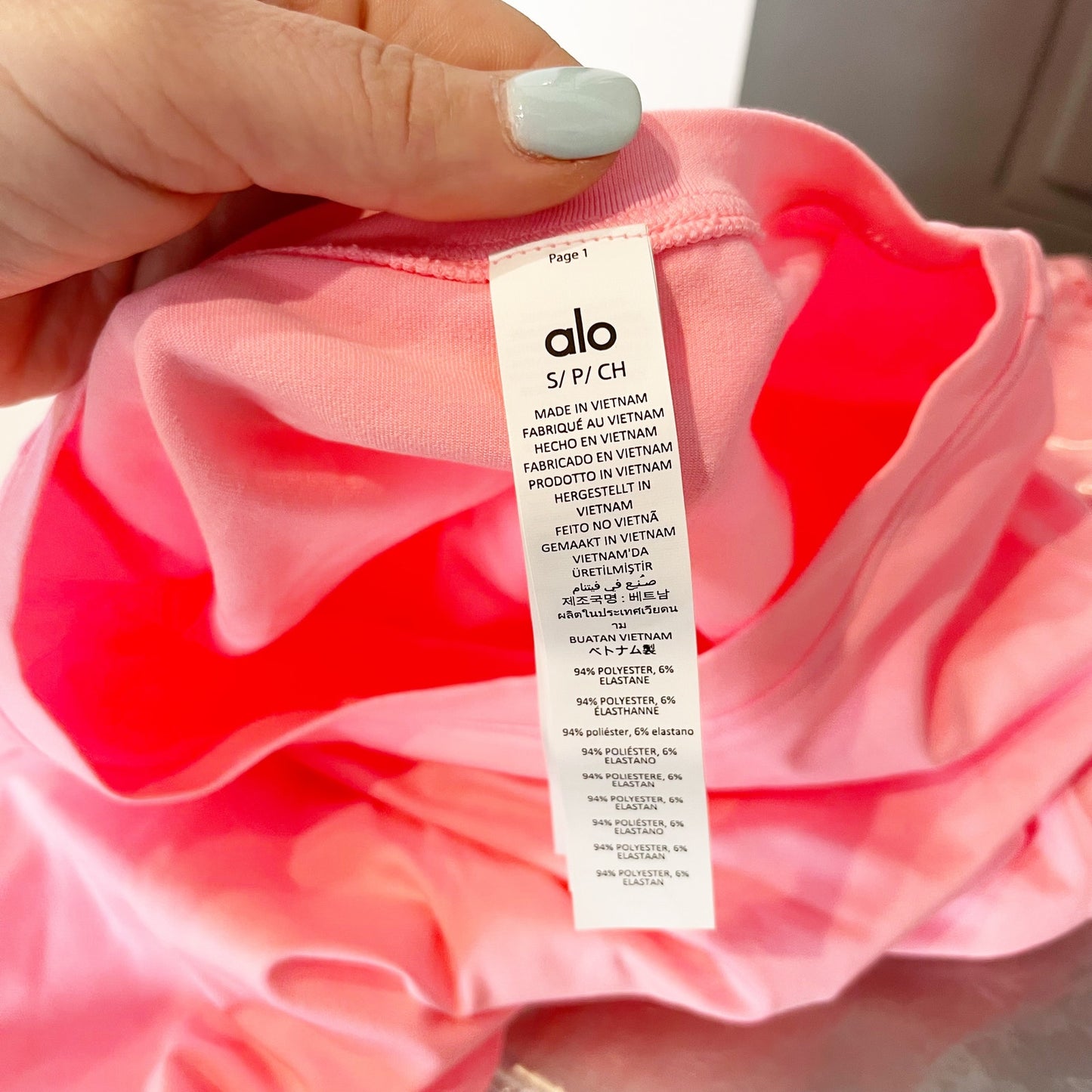 Alo Alosoft Crop Finesse Short Sleeve T-Shirt in Neon Bubblegum Pink Small