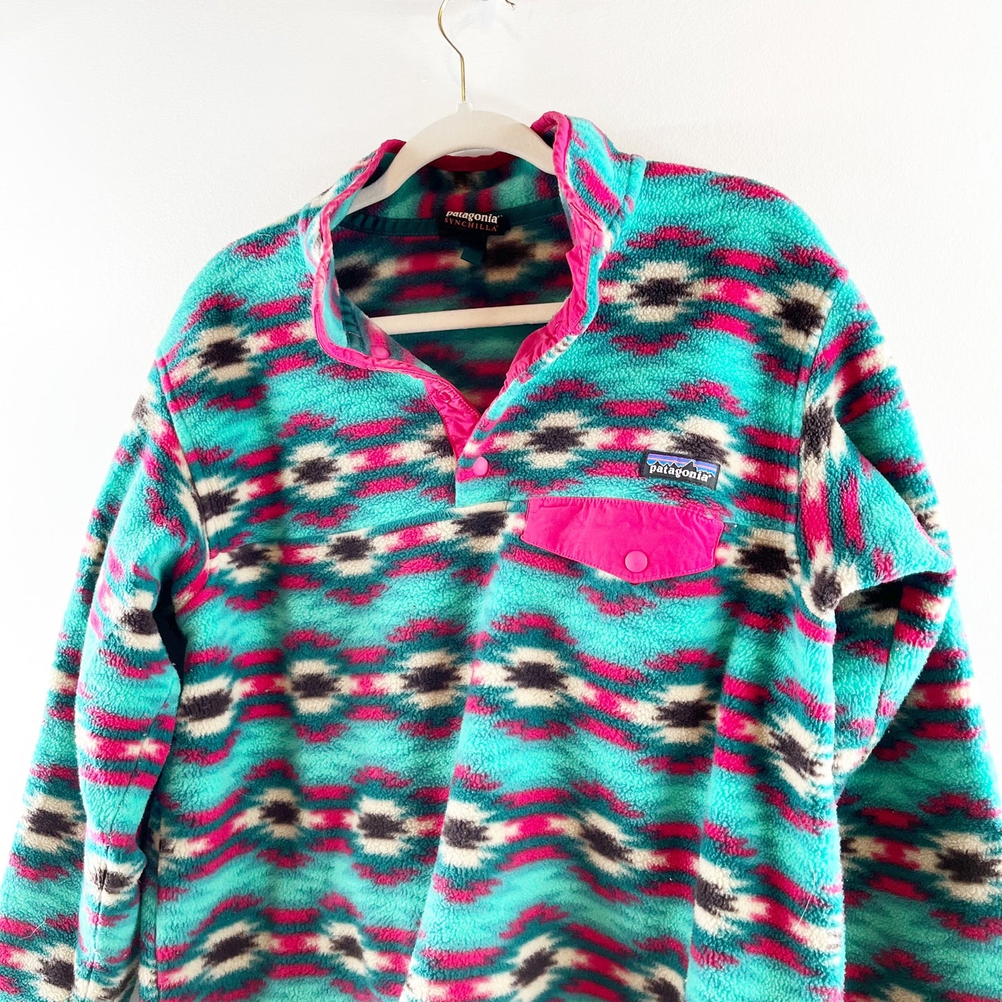 Patagonia T Snap Synchilla Long Sleeve Fleece Jacket Wild Desert Green XL