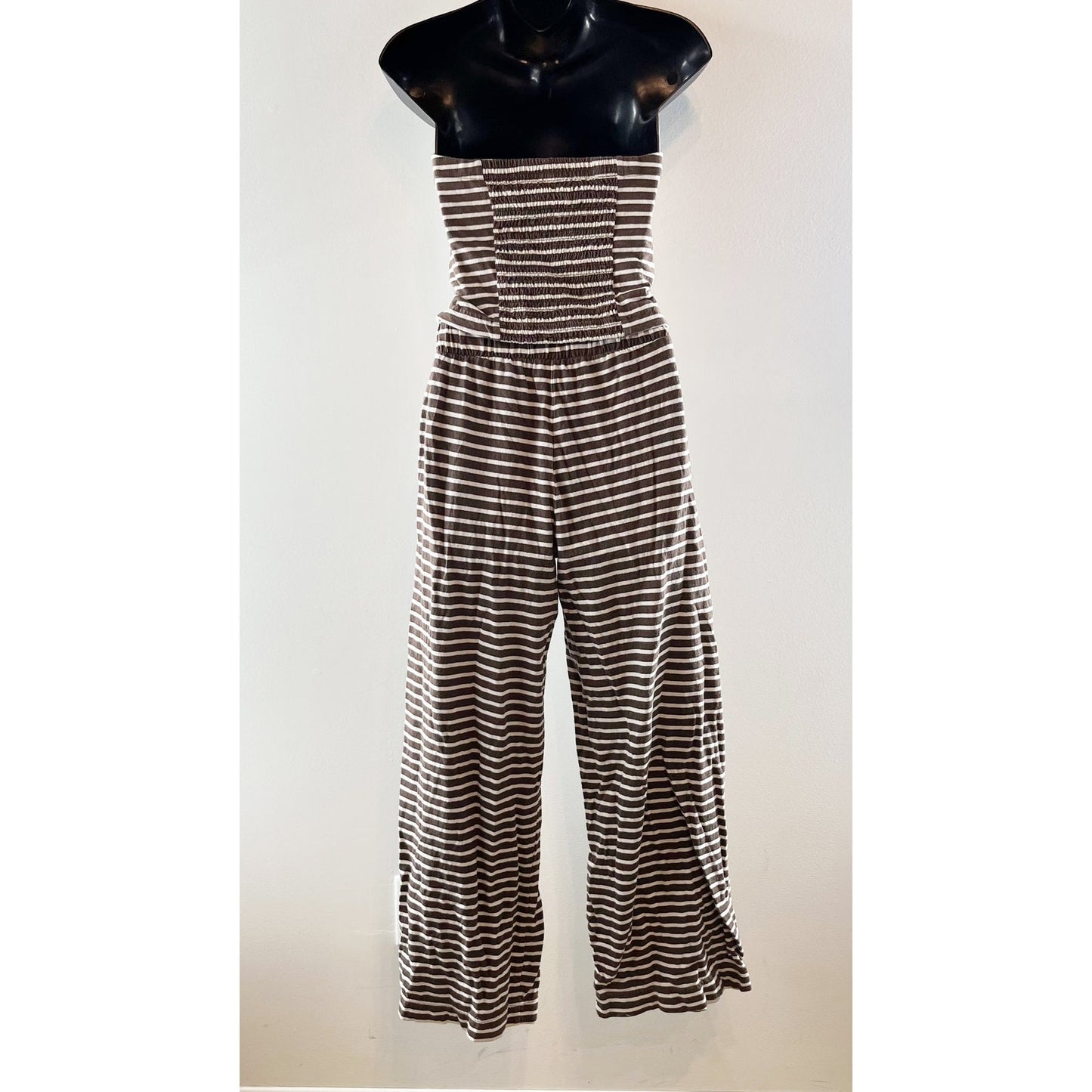 Free People Sailor Tube Top and Pants Striped Matching Set Coconut Milk Combo XS