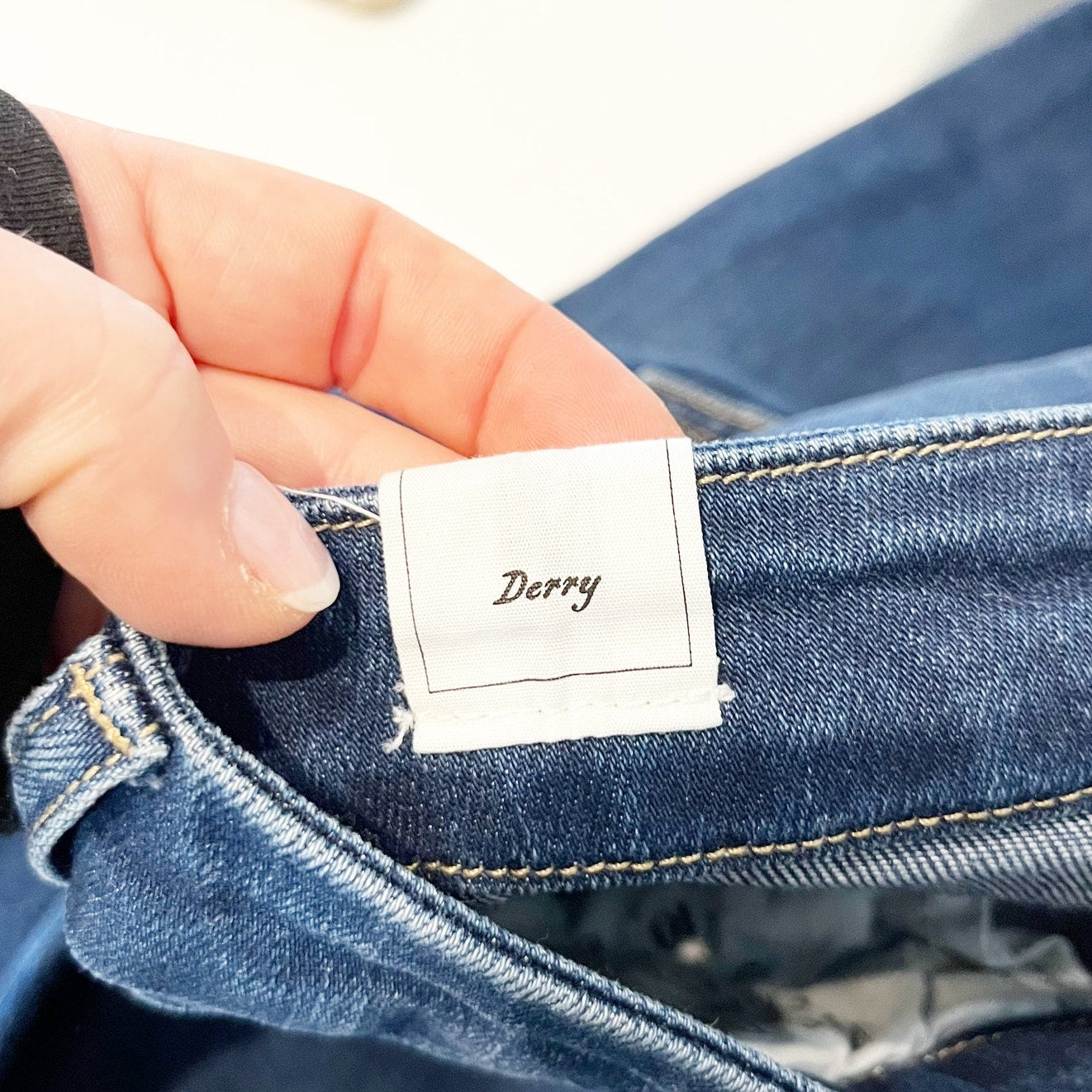 Frank & Eileen Derry High Waisted Denim Slim Straight Jeans Dark Blue Wash 29
