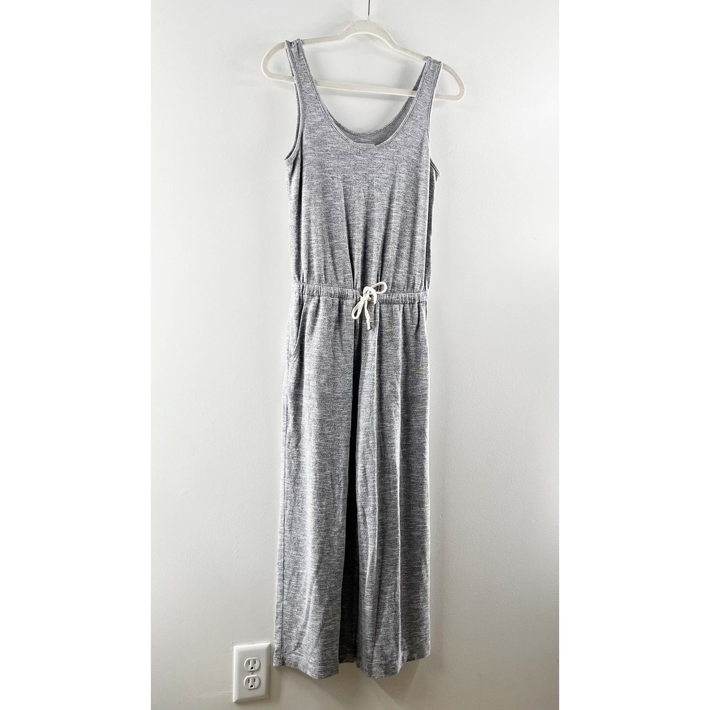 Lou & Grey Scoopneck Sleeveless Cropped Wide Leg Jumpsuit Gray XS