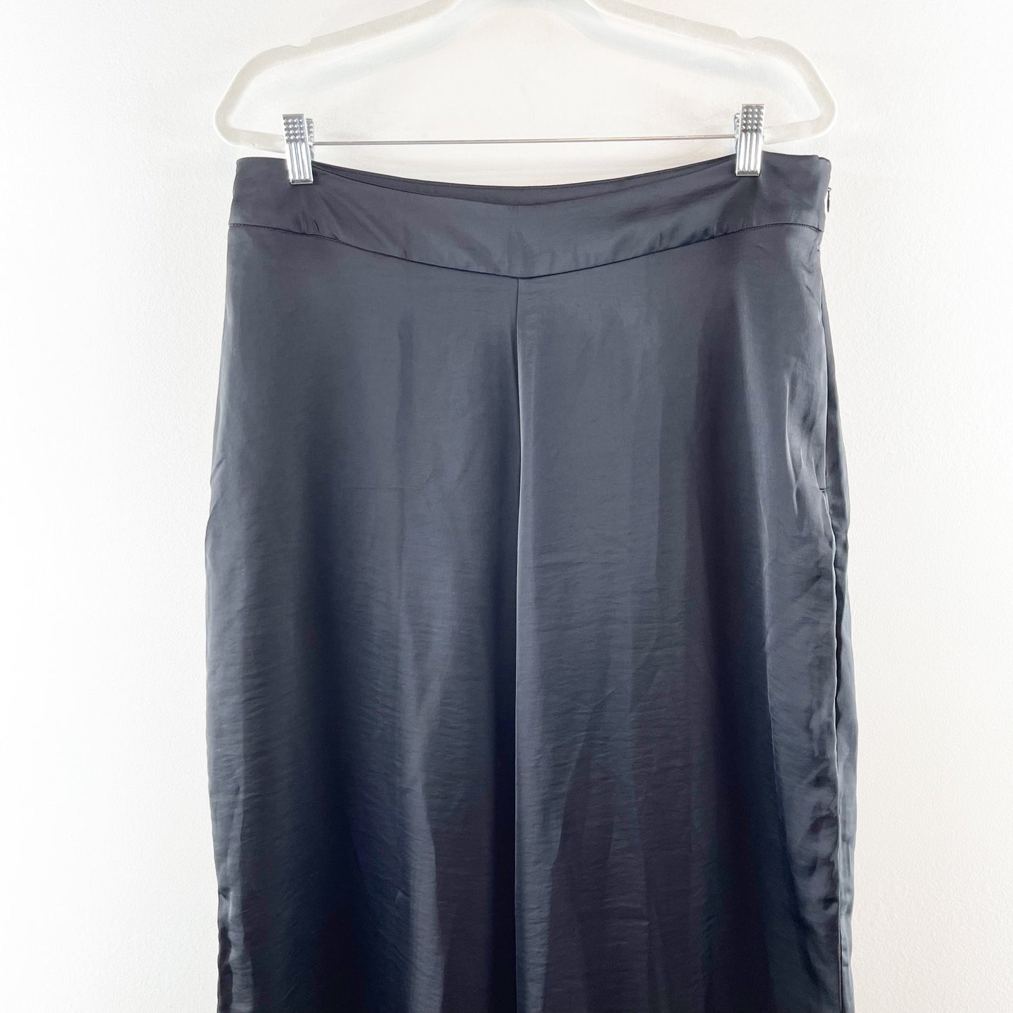 Old Navy High Rise Super Wide Leg Satin Trouser Dress Pants Black 14