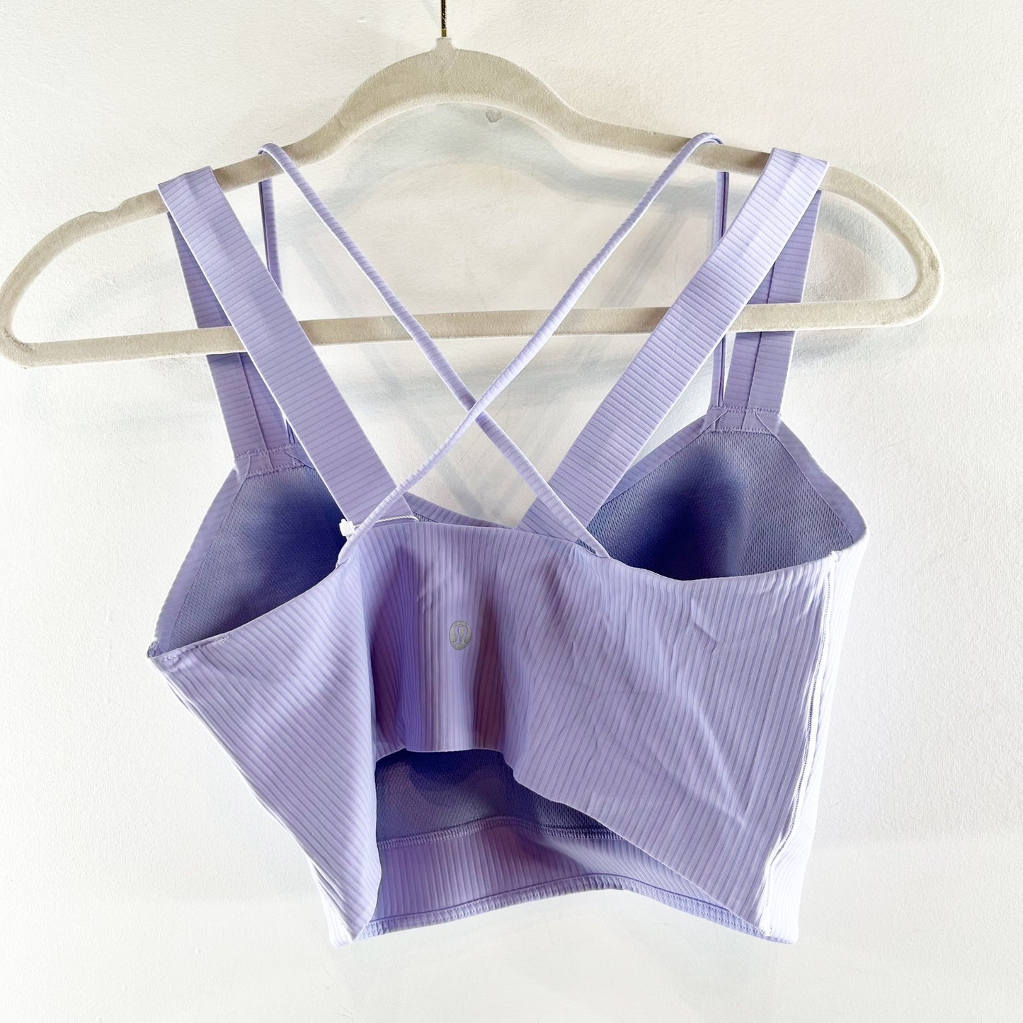 Lululemon Like a Cloud Longline Ribbed Bra Light Support D/DD Cups Dusty Lilac 8