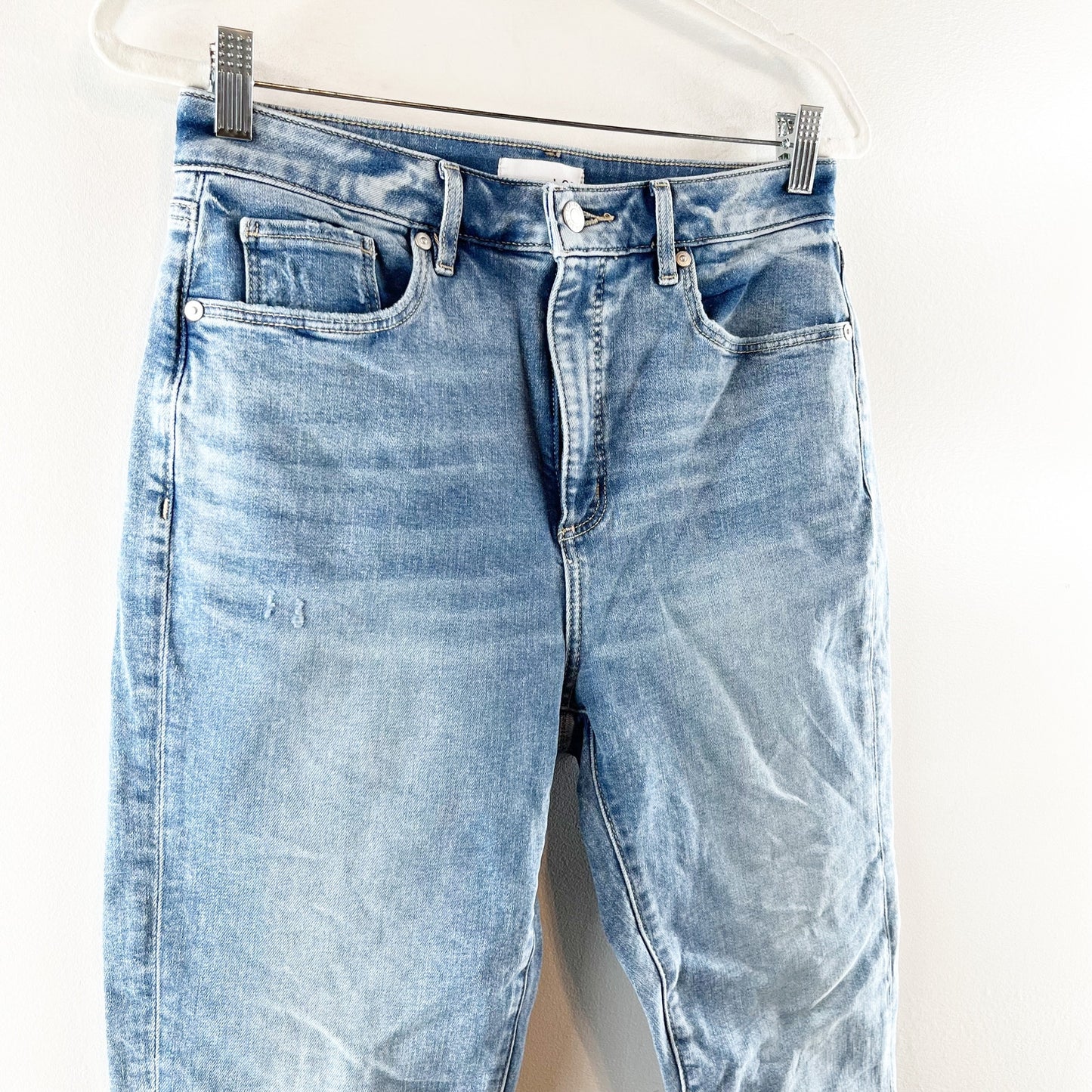 LOFT High Rise Curvy Kick Crop Raw Hem Jeans Blue 2 / 26