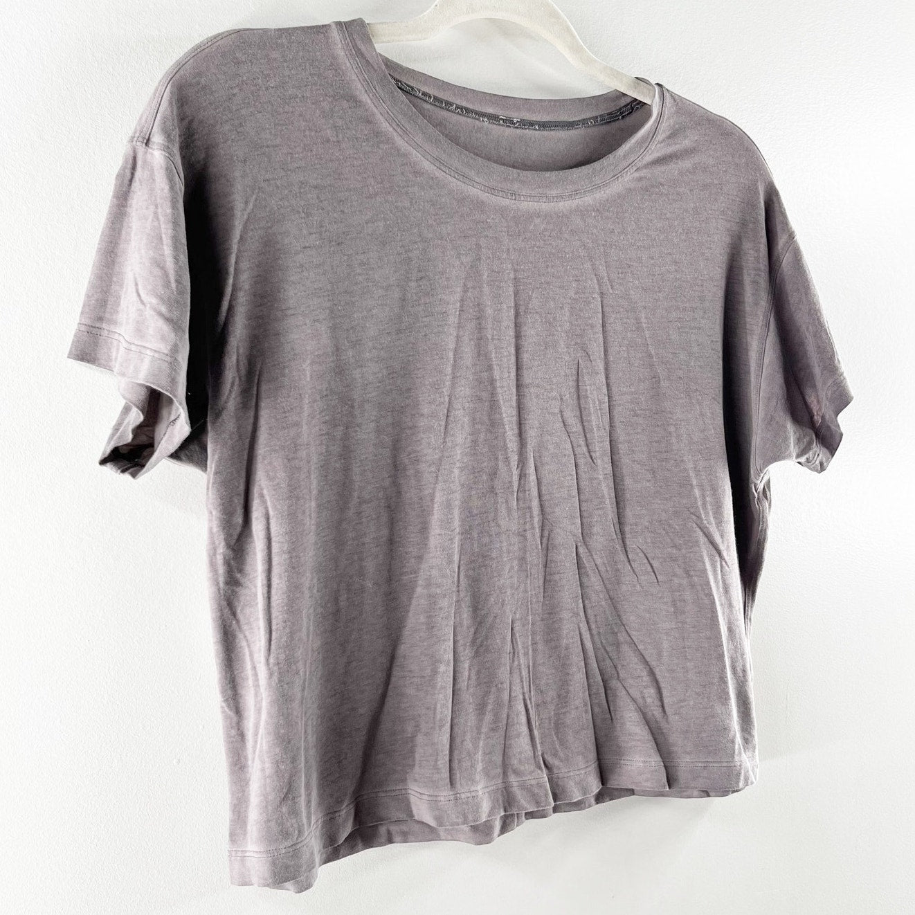Lululemon Short Sleeve Cropped Tee Shirt Gray Medium