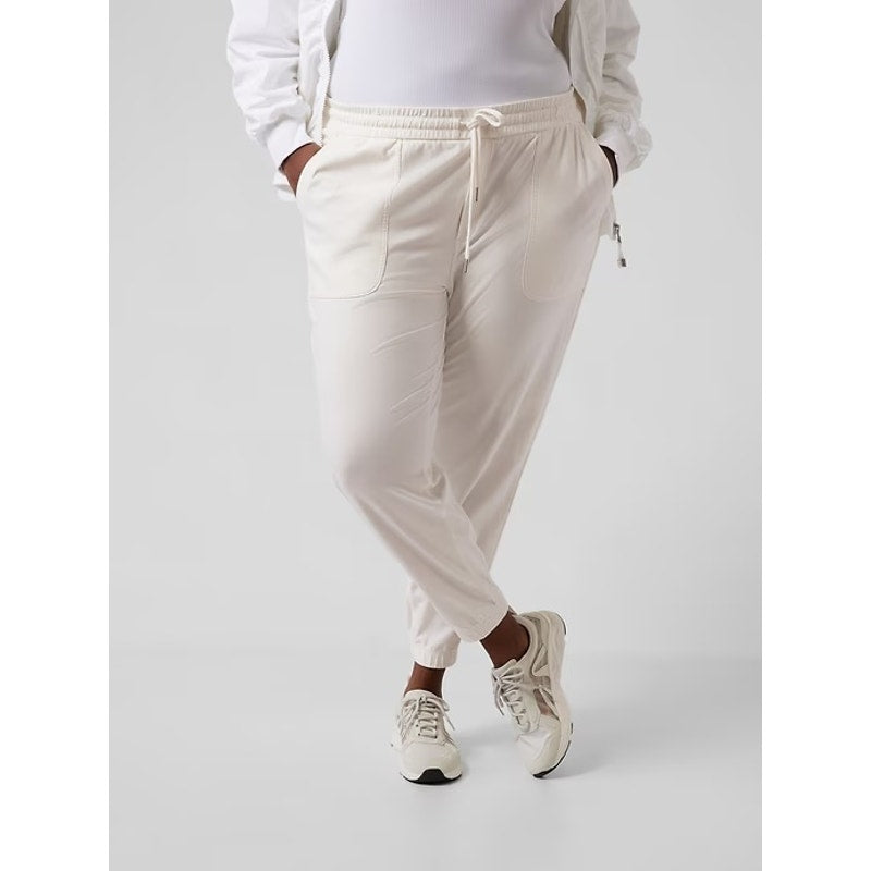 Athleta High Rise Farallon Jogger Pants Magnolia White Cream 10