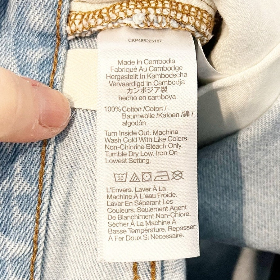 Madewell Relaxed Mid Length Denim Cutoff Step Hem Jean Shorts Blue 24 / 00