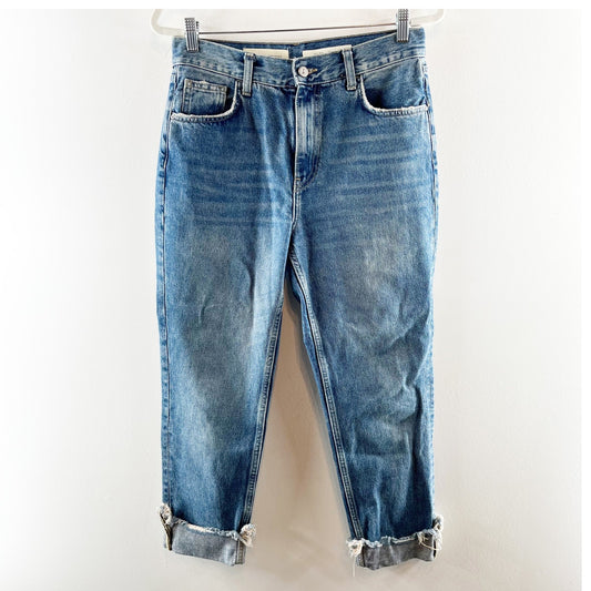 Pilcro and The Letterpress High Rise Tilde Slim Boyfriend Jeans Blue 28 / 6