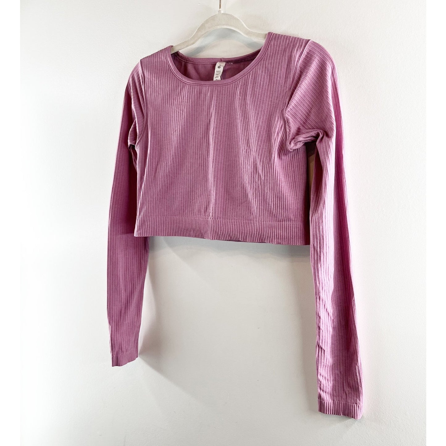 Lululemon Ebb to Street Long-Sleeve Cropped Shirt Velvet Dust Pink 10