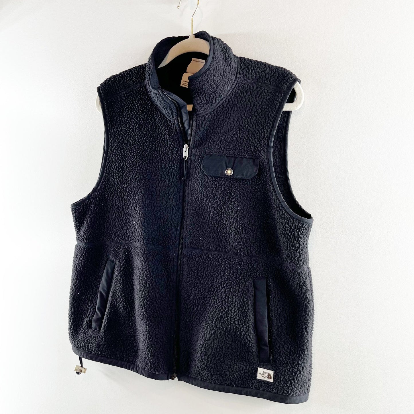 The North Face Full Zip Fleece Sherpa Vest Black Large