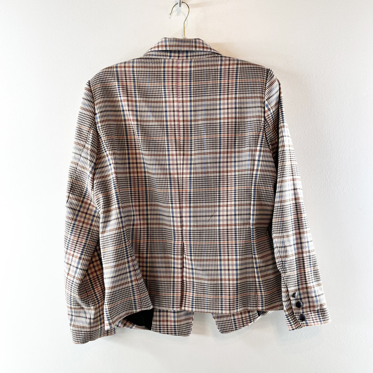 Evereve Thompson Blazer Jacket Plaid Tan Brown Medium