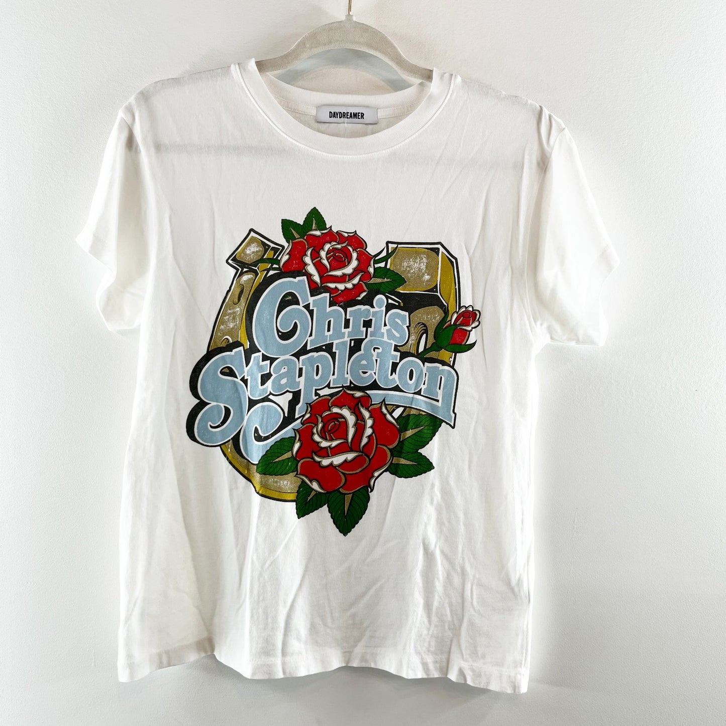 Daydreamer Short Sleeve Chris Stapleton Graphic Band Tee White XS