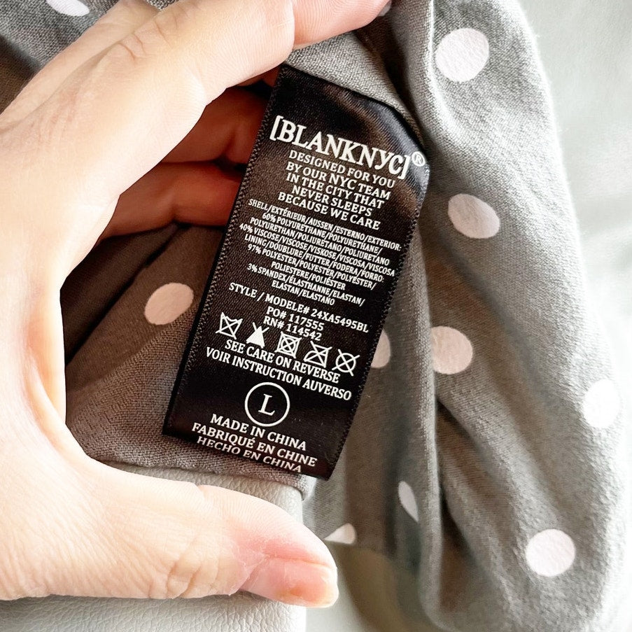 Blank NYC Play Act Vegan Leather Full Zip Moto Jacket Sage Green Large