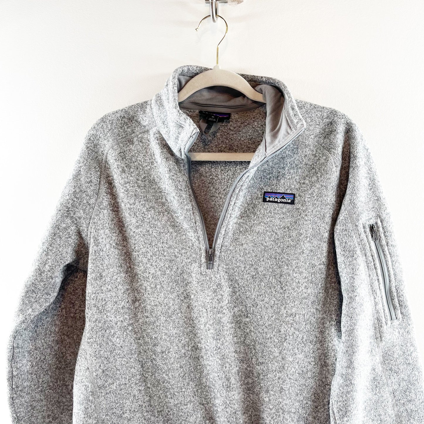 Patagonia Fleece Long Sleeve 1/4 Zip Better Sweater Jacket Birch White Gray XL