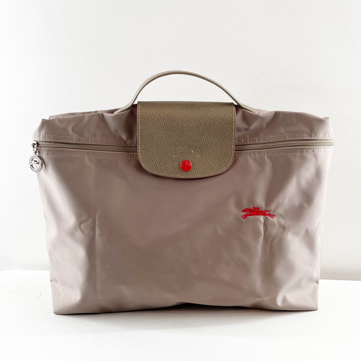 Longchamp Le Pliage Club Document Foldable Tote Bag Brown Tan