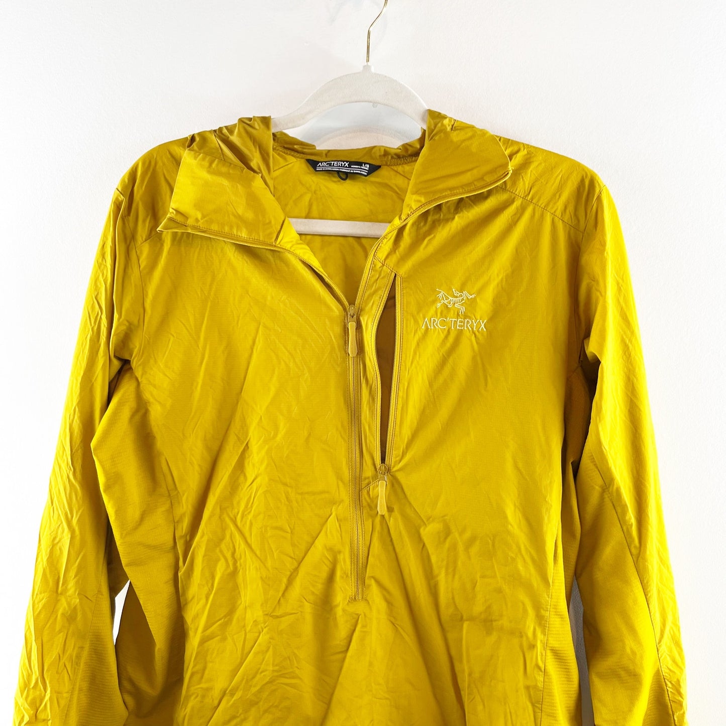 Arc'teryx Atom SL Full Zip Hooded Anorak Jacket Yellow Large