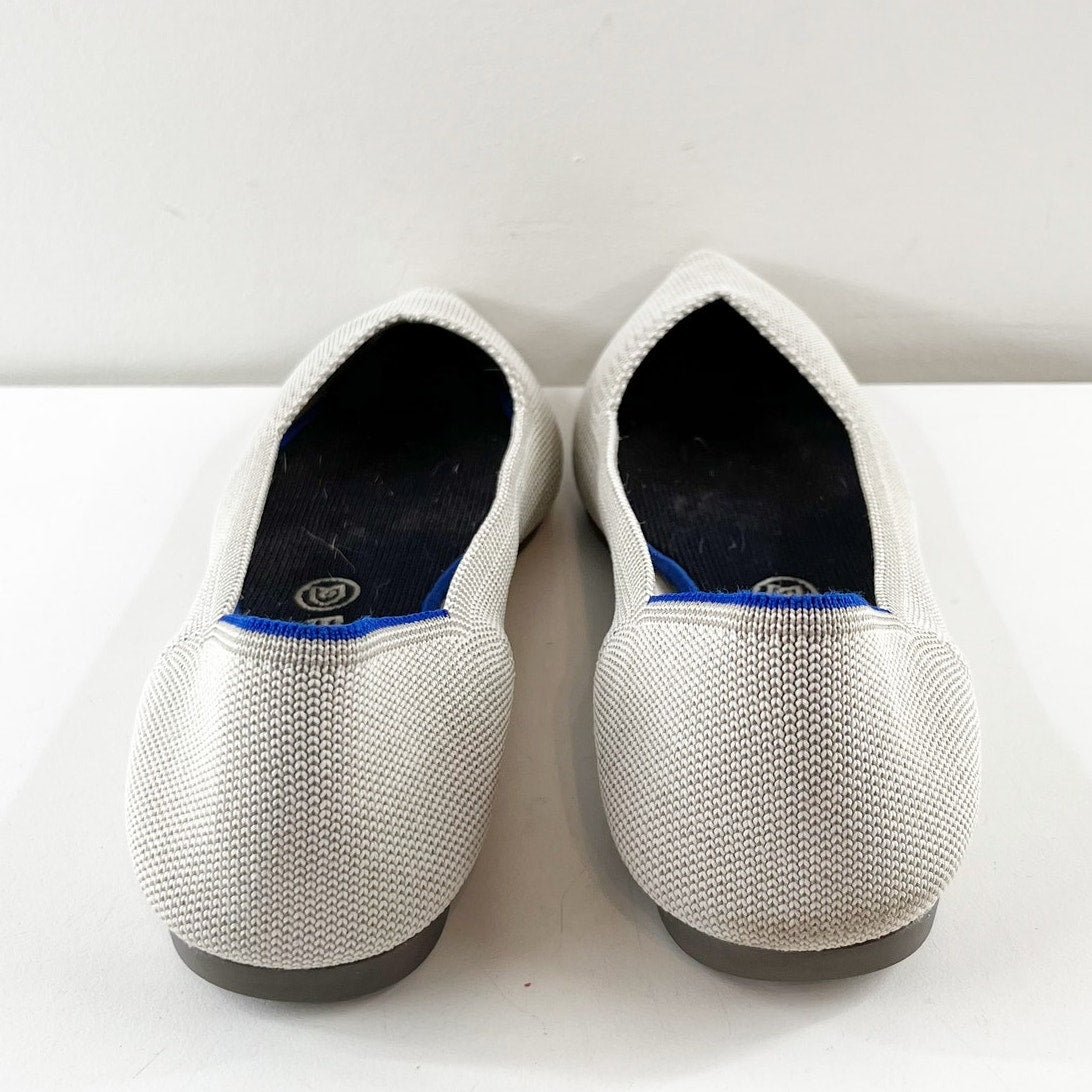 Rothy’s Slip On The Point Washable Ballet Flats Flax Birdseye Gray 10