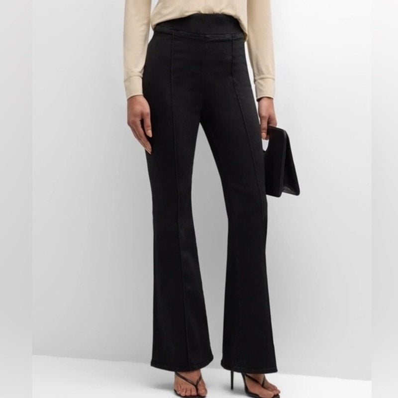 FRAME The Jet Set High Rise Flare Leg Pull On Jeans Black 0